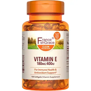 Vitamin E untuk Dukungan Kekebalan Bebas Gluten Bebas Susu Non-gmo 180Mg 400IU Gel Lembut