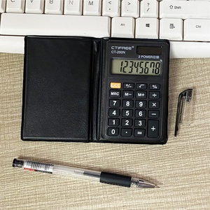 Mini Calcolatrice Tascabile CTIFREE 200N a 8 Cifre Colorata Personalizzata a Batteria con Copertina in Pelle per Uso Aziendale con Calendario - Product Image 5