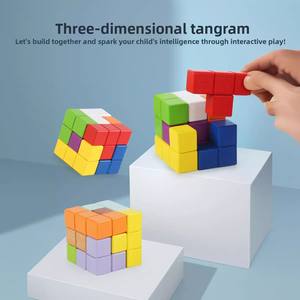 Mini Puzzle 3D in Legno Cubo di Luban e Cubo di Soma per Costruzioni 6x6x6, Giocattolo Educativo per lo Sviluppo del Pensiero Spaziale dei Bambini - Product Image 1