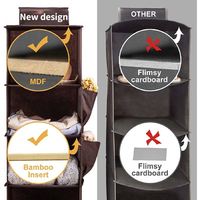 Organisateur de rangement suspendu moderne et pliable à 6 couches, grande capacité, design tendance et coloré, avec poches latérales pour chaussures et vêtements, idéal pour armoire