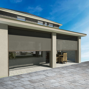 Maßgefertigte Große Winddichte Wasserdichte Feuerfeste Outdoor-Jalousien Motorisierte Terrassen-Rollos mit Reißverschluss-Schienen - Product Image 2