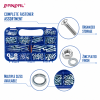Kit d'assortiment de 325 boulons hexagonaux et boulons à col carré avec écrous, rondelles plates et rondelles de sécurité, zingués M5 M6 M8 pour fixation industrielle
