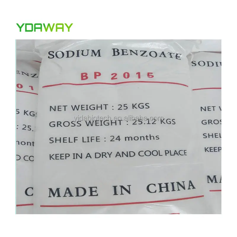 Yday – sac de 25kg de benzoate de sodium en poudre e202, conservateur alimentaire pour boisson, nouilles, aliments pour animaux