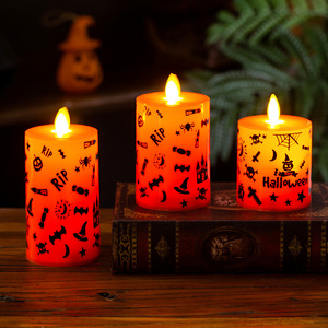 Luz de vela electrónica LED Halloween calabaza bruja araña atmósfera decoración Prop simulación oscilante llama ornamento - Product Image 3