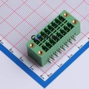 DB2ERHBM-3.5-2*8P-GN Plug-in Terminal Block Bent Lead Through Hole,P=3.5mm Board-to-Board / Socket - Closed Screw Fixing 2x8P - Product Image 1