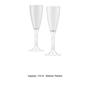Flûtes en plastique jetables 11 cl, lot de 6 - Product Image 3