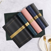Tapis de Table de sérigraphie réutilisable en cuir PVC carré de haut niveau de Style européen classique isolation thermique vaisselle fruits