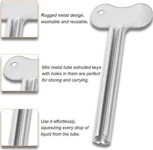Exprimidor de Tubos de Pasta de Dientes Metálico, Portátil, Ecológico y Moderno, con Forma de Llave, Dispensador de Tinte para el Cabello, Cosméticos, Pintura al Óleo, para Baño - Product Image 3