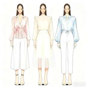 มินัสคูลสีเขียวสำหรับผู้หญิงชุดเดรสแขนยาวคอวีพิมพ์ลายดอกไม้สำหรับฤดูใบไม้ผลิ - Product Image 5