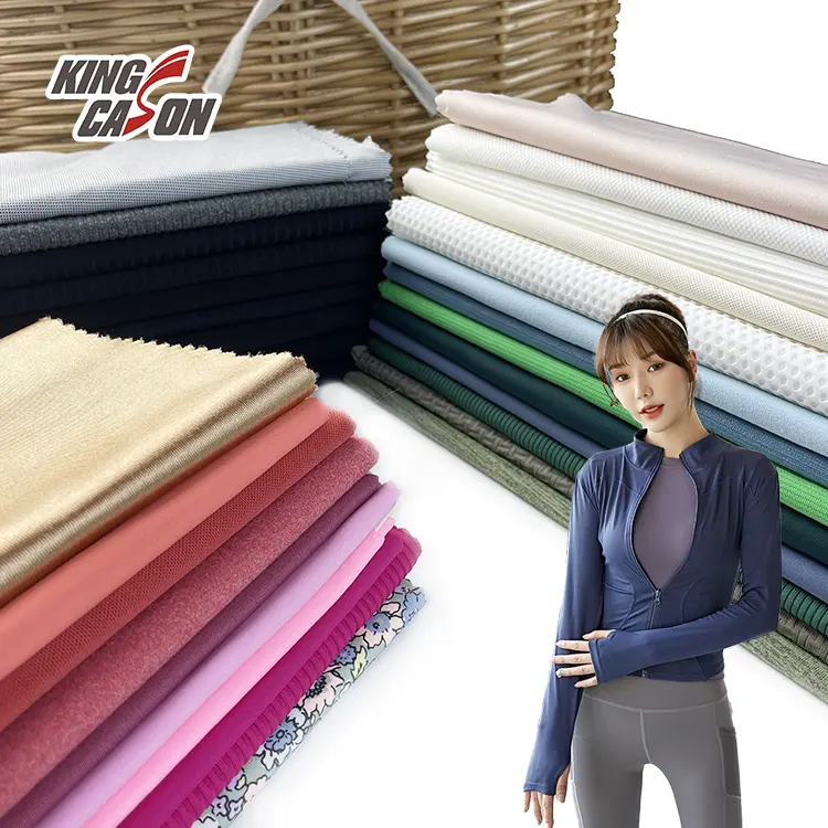 Kingcason Thể Thao Wicking Vải Cotton Bóng Đá T Áo Sơ Mi Duy Nhất Stocklot 100% Jacquard Tùy Chỉnh Tre Đan Lycra Jersey Vải