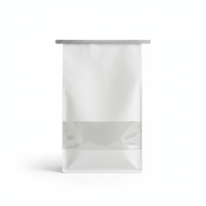 Bolsa de papel kraft blanca con ventana transparente grande, a prueba de humedad, sellada, para panadería, galletas, tostadas, pan, empaque de calidad alimentaria. - Product Image 1
