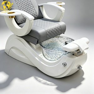 Fauteuil de Salon de Manucure Moderne de Luxe à Prix d'Usine, Réglable et Inclinable, en Fibre de Verre, avec Vibration et Drainage Automatique Sans Tuyau - Product Image 3