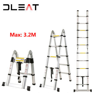 Escalier télescopique double en aluminium de 5 m à prix d'usine pour échafaudage avec pièces à charnières - Product Image 6