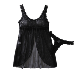 ชุดชั้นในเซ็กซี่สำหรับผู้หญิงชุดนอนเปิดเซ็กซี่สายเดี่ยวผ้าลูกไม้ตาข่ายซีทรู - Product Image 6