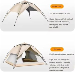 Carpa Plegable para Picnic y Camping, Portátil, Automática, de Tela Oxford Dorada, de Una Sola Capa, Impermeable, de Instalación Rápida, 1000mm+ - Product Image 2