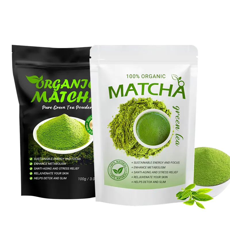 Sıcak satış özelleştirmek etiket saf doğal organik Matcha çayı toz toptan YEŞİL ÇAY günlük içme