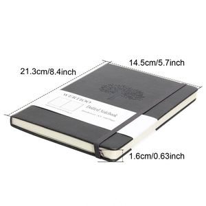 Academic A5 Logo Customized Grid Dotted Notepad Leather Diary Note Book Custom Elastic Band Hardcover Journal Notebook Planner - Product Image 4