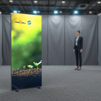 Boîte à lumière publicitaire SEG sans cadre, sur pied, rétroéclairée par LED, affichage portable, profil en aluminium, impression sur tissu, pour salon professionnel