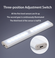 Lampe sous-armoire magnétique USB rechargeable EGH 20 LED avec détecteur de mouvement intelligent, murale, pour cuisine et placard, style moderne