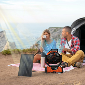 20000mAh di động ngoài trời năng lượng mặt trời cắm trại người hâm mộ điều khiển từ xa với ánh sáng LED năng lượng mặt trời có thể sạc lại Bàn fan hâm mộ - Product Image 5