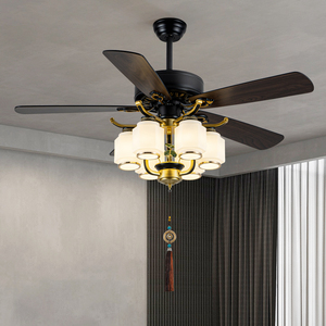 Mới Trung Quốc-phong cách trong nhà điều khiển từ xa trang trí ván ép/Kim loại lá 5-Blade 52-inch Đèn quạt trần - Product Image 5
