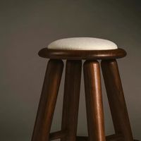 Tabourets de bar modernes au design minimaliste, mobilier de maison, chaise haute en bois massif avec assise en tissu, tabouret de comptoir de bar