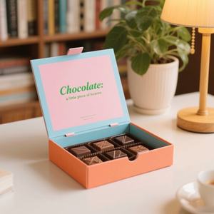 Boîtes cadeaux en papier pour chocolats avec séparateur, design gratuit, personnalisées, pour chocolats et bonbons de mariage, en carton - Product Image 3