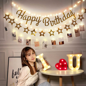 Bannière Joyeux Anniversaire DIY avec Lumière LED de 3m Décoration de Fête pour Fond de Fête Joyeux Anniversaire Décoration de Fête Fournitures - Product Image 6