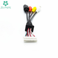 Maßgefertigtes Molex/JST 9-Pin auf 4-Pin Mini-DIN Autokamera-Kabel 9-Pin-Stecker auf RCA AV-Kabelkonfektion 9-Pin-Kabel