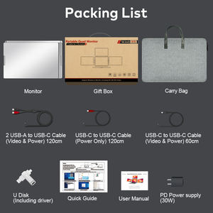 Monitor Portátil Cuádruple de 14 Pulgadas y 1200P, IPS, Tipo C, con Alimentación, Pantalla Dual para Laptop, Negocios, Comercio, Pantalla Extendida - Product Image 6