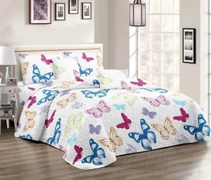 Vlinder Print Quilt Sprei Queen Size Sprei Beddengoed Set