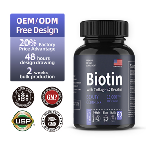 DUOZI Graunt Biotina con Colágeno y Queratina 15000mcg Complejo de Belleza 60 Cápsulas para Cabello, Piel y Uñas - Product Image 6