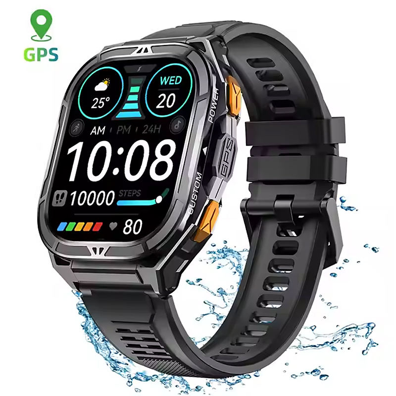 X5 Smart Watch GPS 1.96Inch AMOLED BT Call 50M Waterproof Compass 100+ Sports Modes 530mAH Battery GPS Relojes Inteligentes 2025