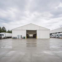 Tente d'entrepôt industrielle extérieure à structure en aluminium, résistante au vent et à la neige, bâtiment de stockage personnalisé