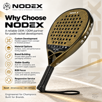 Raquette de padel en fibre de carbone de qualité supérieure NODEX, fabricant OEM professionnel, logo personnalisé, système de trous intelligents dernier cri.