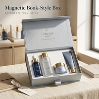 Boîte cadeau de style livre magnétique, doublure en mousse EPE personnalisée, boîte d'emballage en papier pour ensemble cosmétique de soins de la peau
