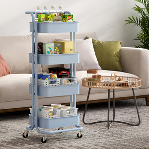 Atacado <span class=keywords><strong>YI</strong></span> <span class=keywords><strong>WU</strong></span> Estante Moderna de Aço Carbono de 4 Níveis Móvel Multiuso para Armazenamento na Sala de Estar e Cozinha - Product Image 2