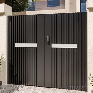 Puertas corredizas de aluminio para exteriores de alta calidad para entrada de casa Diseño de puerta principal grande con patrón de apertura automática para casas - Product Image 2