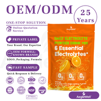 Poudre d'électrolytes Aeglewell en vrac, saveur orange, 6 électrolytes essentiels, sans sucre, supplément d'hydratation quotidienne pour le fitness