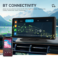 Podofo 8.1 ''Portable sans fil Carplay écran Android Auto Airplay autoradio stéréo 2.5K vidéo Dash Cam avant réglable caméra