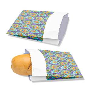 ถุงกระดาษกันไขมันสำหรับอาหารแบบกำหนดเอง พิมพ์ได้ เกรดอาหาร ย่อยสลายได้ สำหรับบรรจุภัณฑ์เบอร์เกอร์และอาหารแบบนำกลับบ้าน - Product Image 4