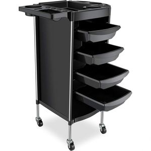 Carrito Auxiliar Rodante para Salón de Belleza y Peluquería con Ruedas de 2 Pulgadas, Mueble de Salón de Plástico Moderno - Product Image 1