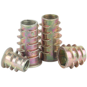Tuercas hexagonales con brida surtidas M4 M6 de acero al carbono cincado, tuercas de inserción roscadas para madera - Product Image 1