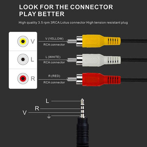 Adaptador de Audio Rca <span class=keywords><strong>Y</strong></span> <span class=keywords><strong>Cable</strong></span> divisor 3,5mm macho a 3 Rca macho <span class=keywords><strong>Cable</strong></span> de cobre <span class=keywords><strong>Coaxial</strong></span> Av <span class=keywords><strong>Cable</strong></span> para TV Box altavoz REPRODUCTOR DE DVD - Product Image 6