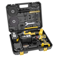 Kit combiné perceuse sans fil et meuleuse d'angle 20V, moteur sans balais, ensemble d'outils électriques avec 2 batteries au lithium et chargeur