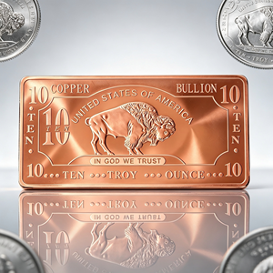 10 Ounce .999 Fine Buffalo Embossed Copper Bullion <b>Bar</b> for <b>Secure</b> Collectible Storage - Product Image 1