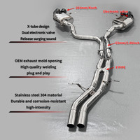 Échappement sport en acier inoxydable pour Porsche Macan S GTS 3.0T 3.6T 2014 et plus, avec soupape électronique.