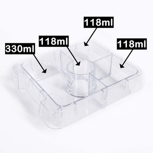 Aohea Tritan Récipient alimentaire en plastique transparent Boîte à lunch transparente 4 compartiments Récipients transparents pour le stockage des aliments - Product Image 5