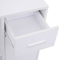 Escritorio de esquina para ordenador, estante de almacenamiento giratorio de 360 grados en forma de L, color blanco