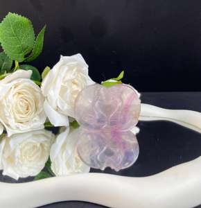 Высококачественная полированная скульптура лебедя из натурального кристалла флюорита, талисман для украшения дома - Product Image 2